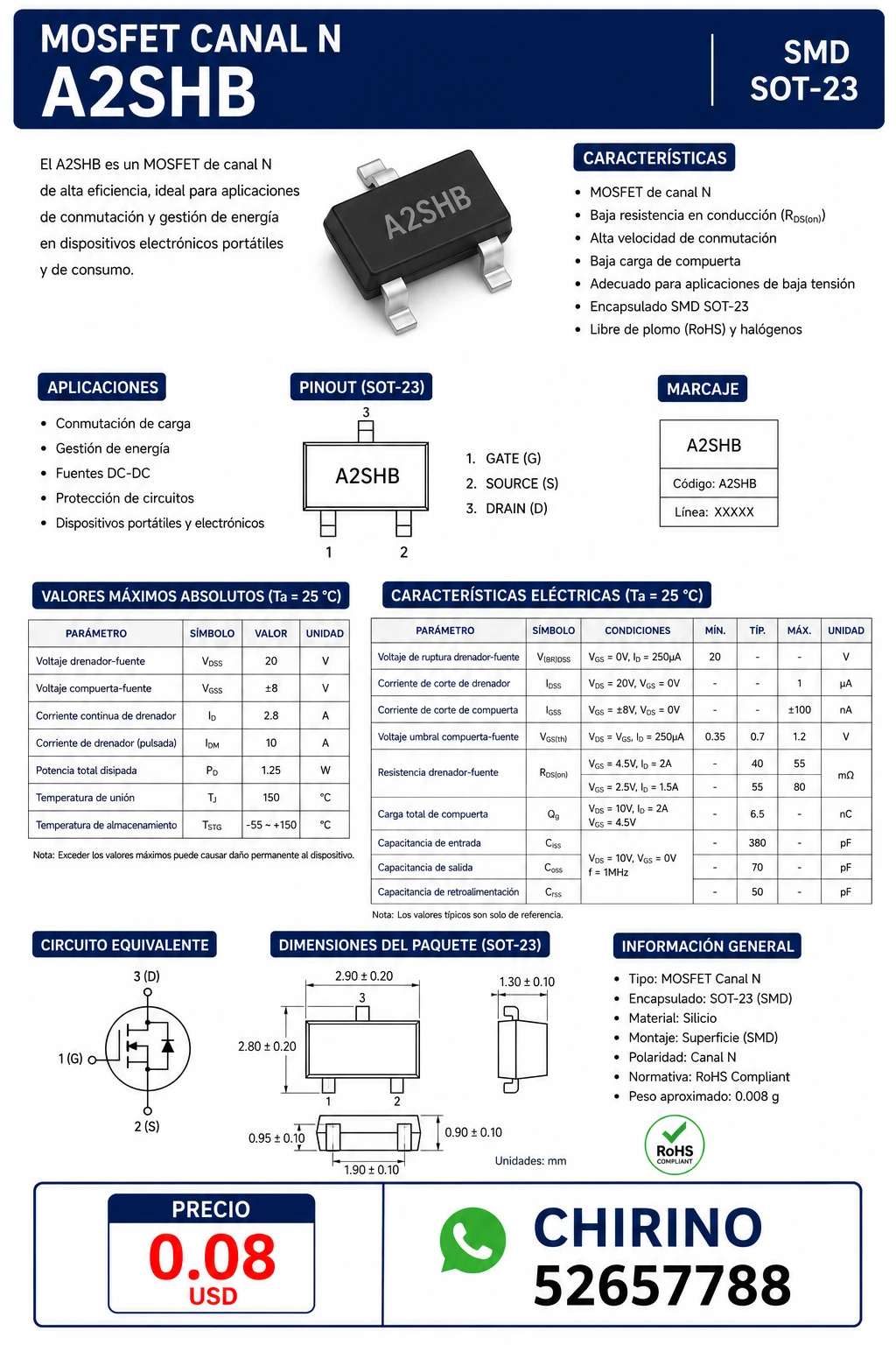 Mosfet A2SHB SMD's foto | Elect-Chirino |  BizneCubano