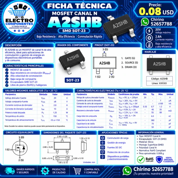 Mosfet A2SHB SMD's foto | Elect-Chirino |  BizneCubano