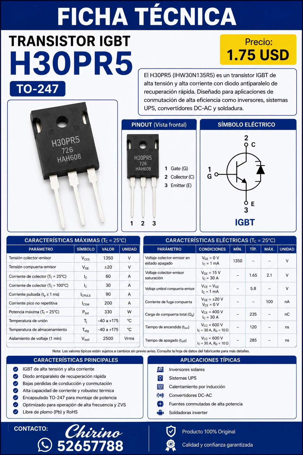 IGBT H30PR5's foto | Elect-Chirino |  BizneCubano