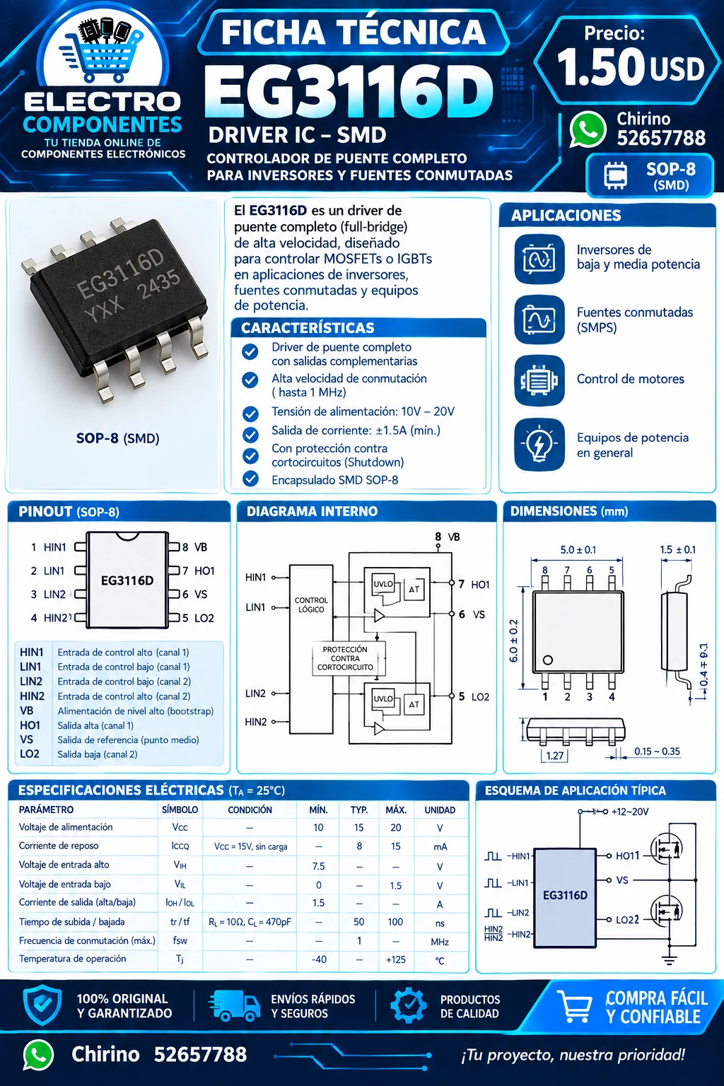 DRIVER IC EG3116D's foto | Elect-Chirino |  BizneCubano