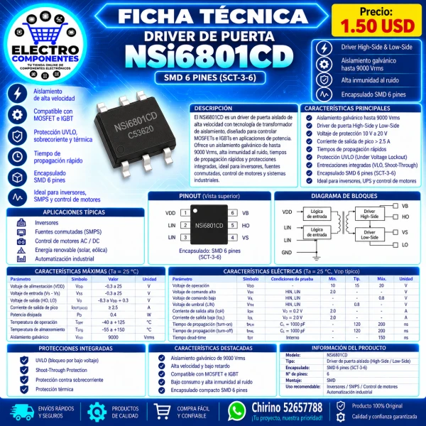 DRIVER IC Nsi6801CD's foto | Elect-Chirino |  BizneCubano
