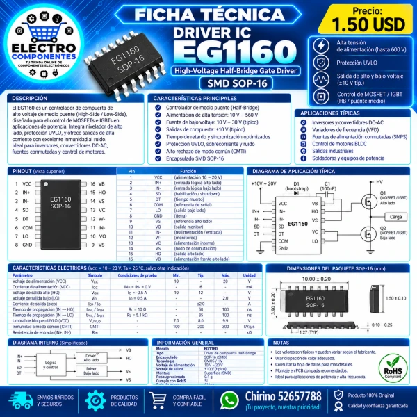 DRIVER IC EG1160's foto | Elect-Chirino |  BizneCubano