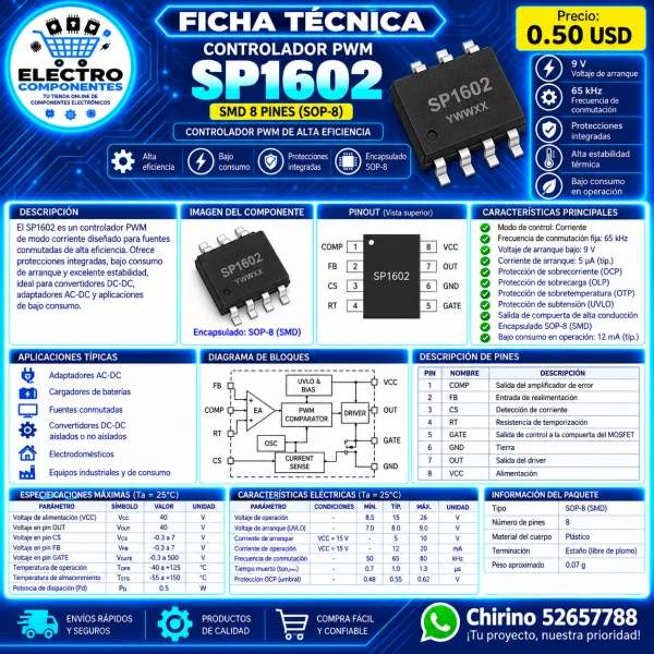 Osciladora SP1602 SMD's foto | Elect-Chirino |  BizneCubano