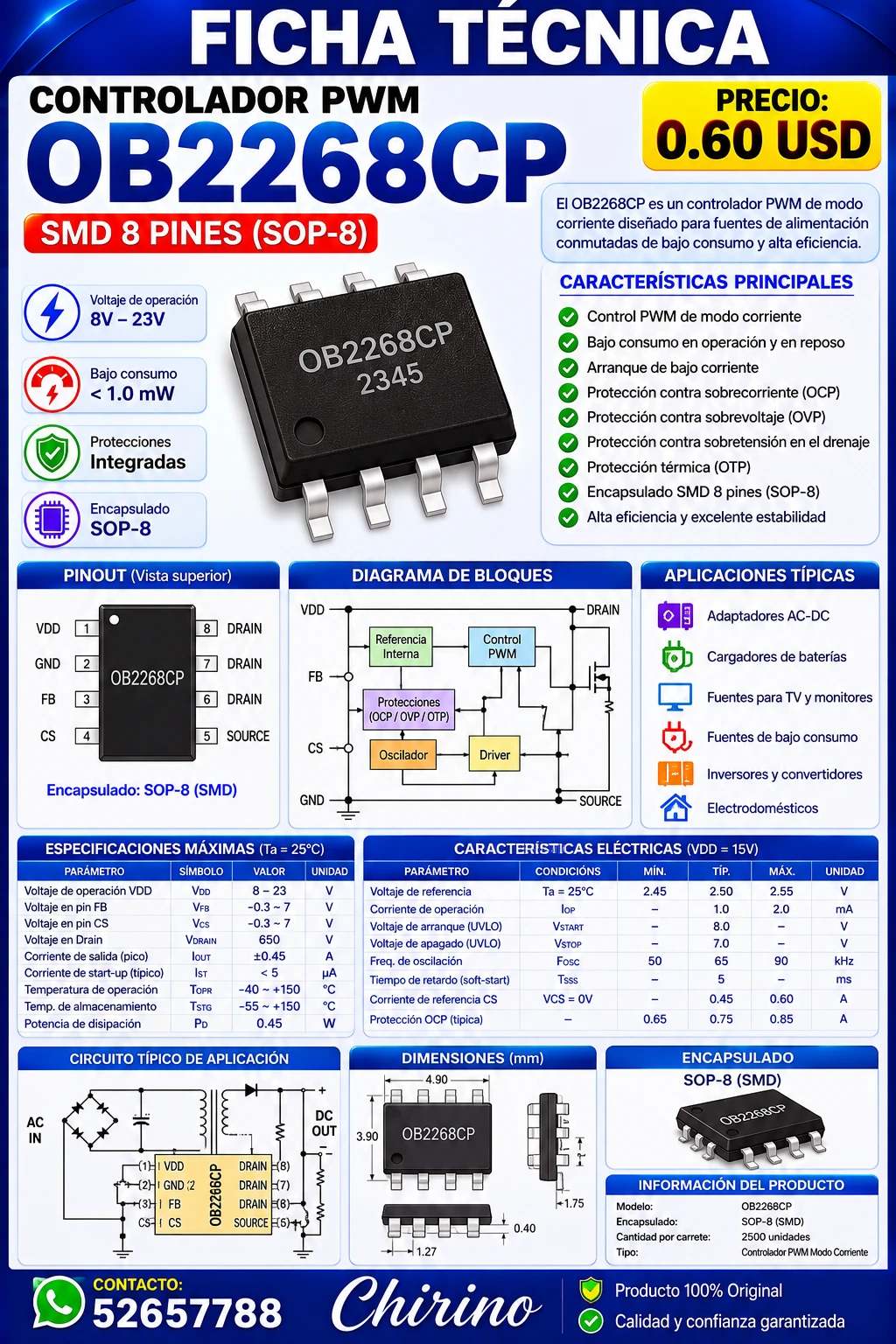 Osciladora OB2268 SMD's foto | Elect-Chirino |  BizneCubano