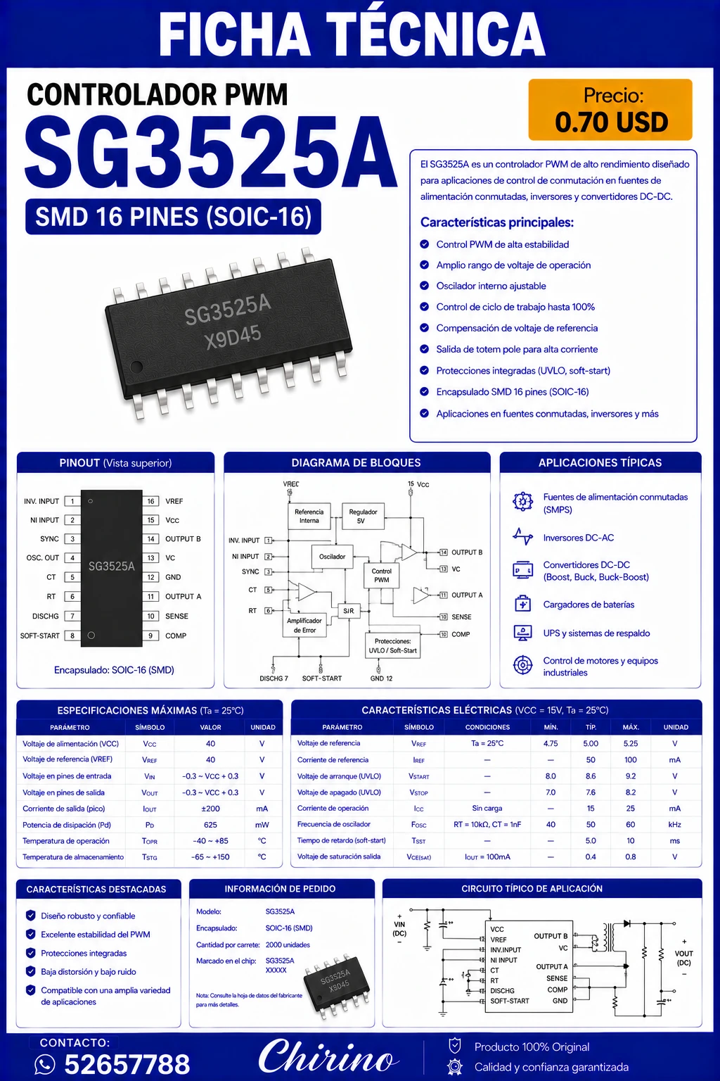Osciladora SG3525 SMD's foto | Elect-Chirino |  BizneCubano
