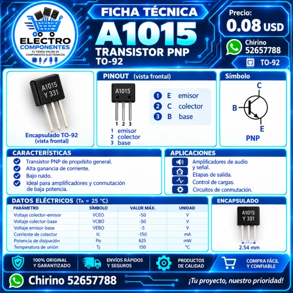 Transistor A1015 DIP's foto | Elect-Chirino |  BizneCubano