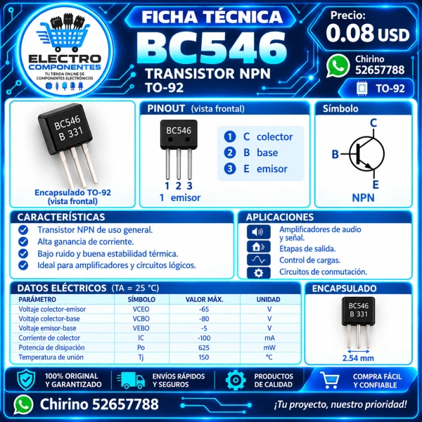 Transistor BC546 DIP's foto | Elect-Chirino |  BizneCubano
