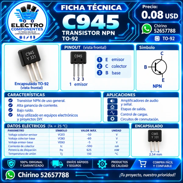 Transistor C945 DIP's foto | Elect-Chirino |  BizneCubano