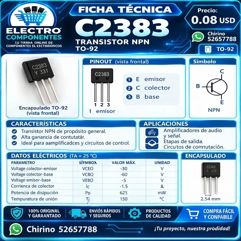 Transistor C2383 DIP's foto | Elect-Chirino |  BizneCubano