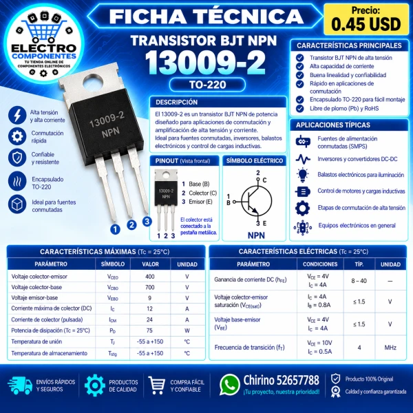 Transistor 13009's foto | Elect-Chirino |  BizneCubano