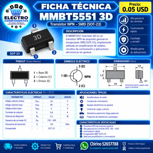 Transistor SMD 3D's foto | Elect-Chirino |  BizneCubano