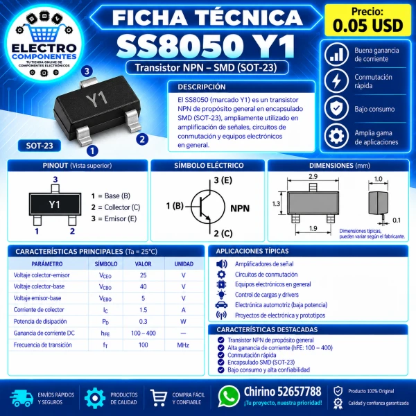 Transistor SMD Y1's foto | Elect-Chirino |  BizneCubano