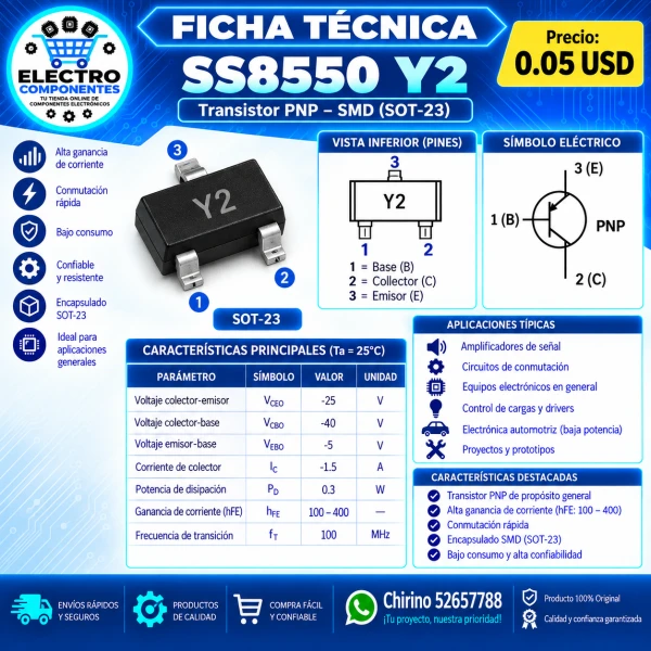 Transistor SMD Y2's foto | Elect-Chirino |  BizneCubano