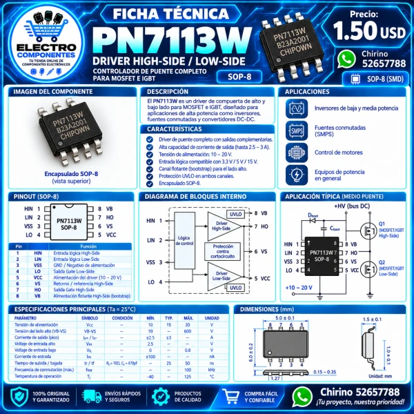 Driver IC PN7113 8 Pines's foto | Elect-Chirino |  BizneCubano